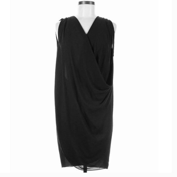 James LaCroix Cowl Shift Dress Black Size M, Draped Overlay Dress - Picture 4 of 10